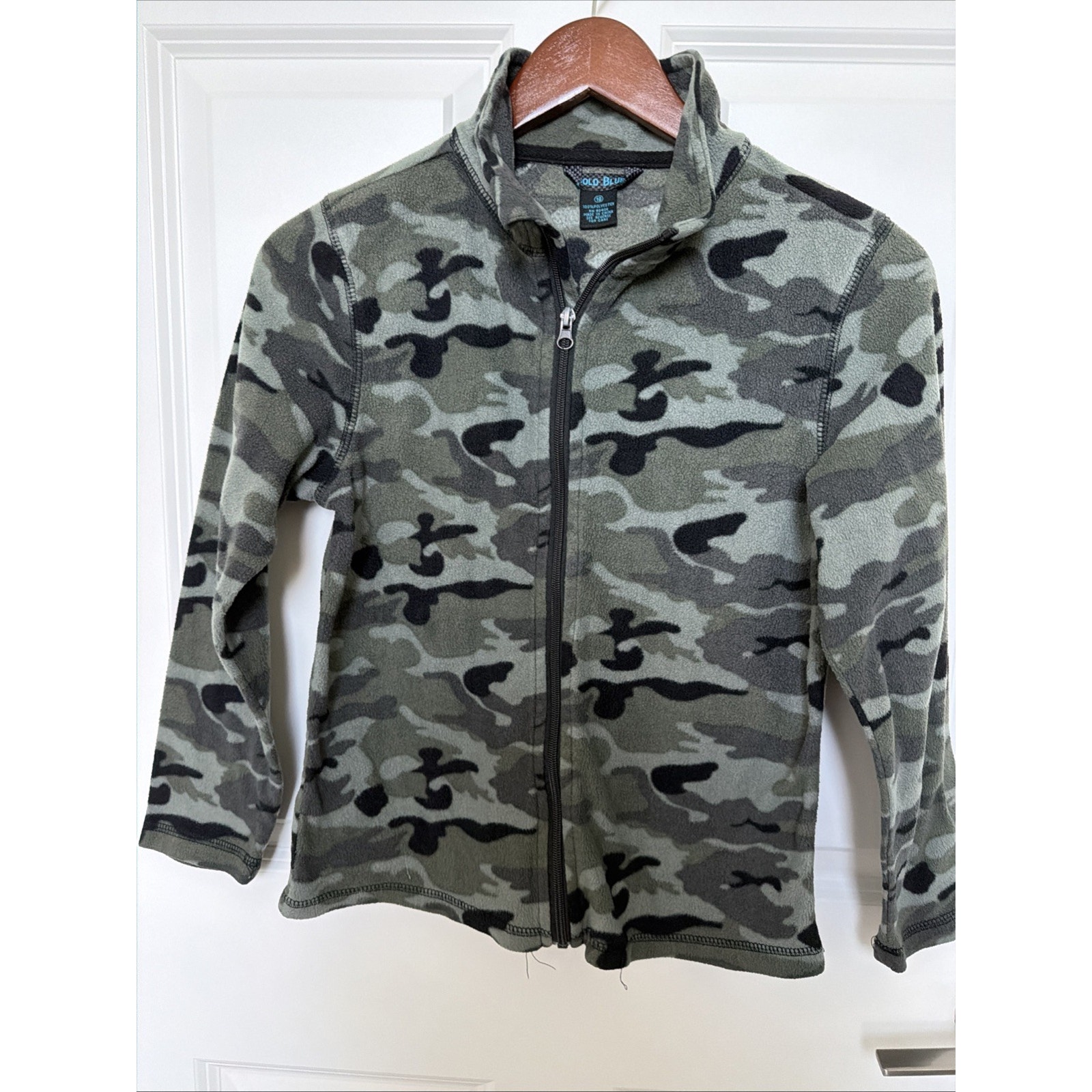 Cold Blue Jacket Boys(10 Yr Old) Gray Black Camouflage Fleece